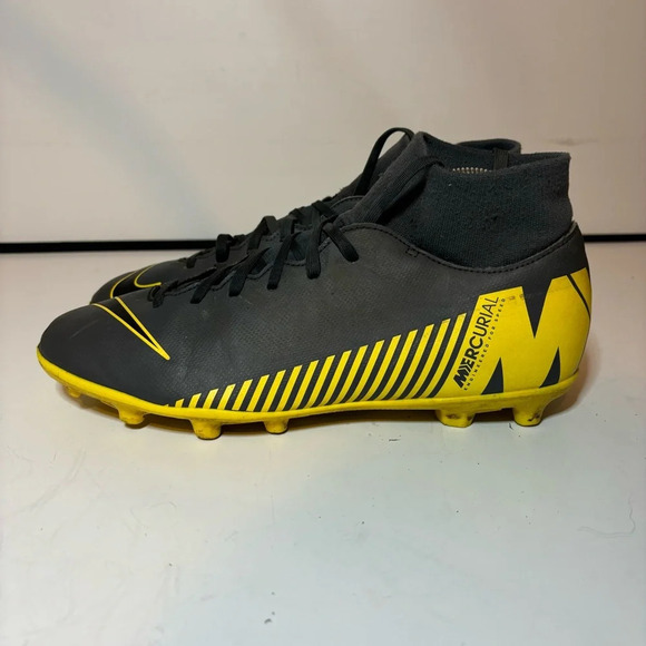 Nike Mens Mercurial Superfly 6 Soccer Cleats Grey Yellow AH7363-070 Size 10 - Picture 2 of 10
